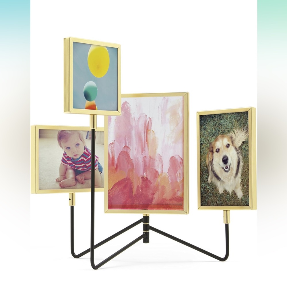 Umbra orbita photo display in matte gold